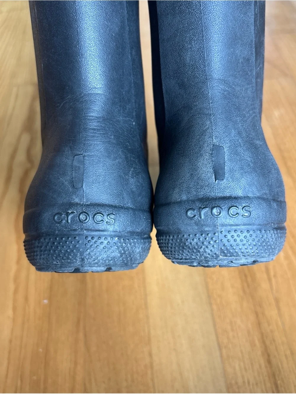 Crocs Women's Freesail Rain Boots Black Polkadot Laces Waterproof Womens Size 7